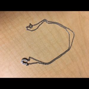 Pave stoned horseshoe necklace
